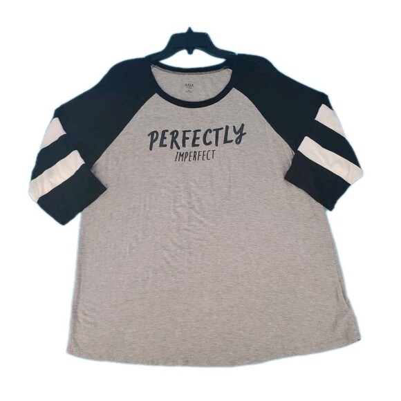 Womens Top Sz OX 1/2 Reglan Sleeve Perfectly Imperfect Soft Pullover Colorblock - Picture 2 of 10